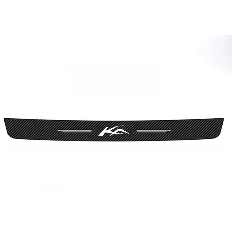New Carbon Fiber Car Door Sill Sticker Threshold Side Anti Scratch Sticker For Ford KA Logo Waterproof Decal Car Accessories
