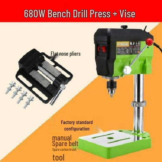 Compact High-Speed Precision Bench Drill with Variable Speed and Mobile Cross Slide Table