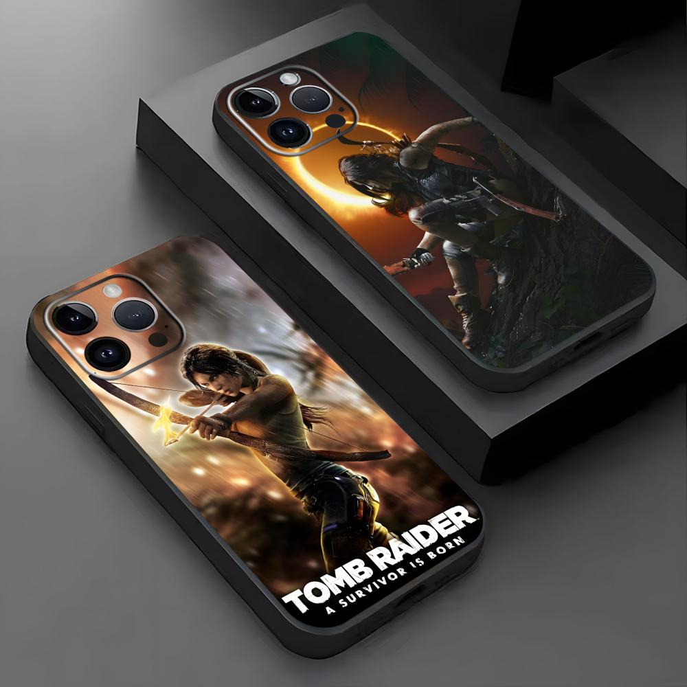 hot game Tomb Raider Phone Case For iPhone17 16 16e 15 14 13 12 11 Plus Mini Pro Max Soft black Shockproof Cover