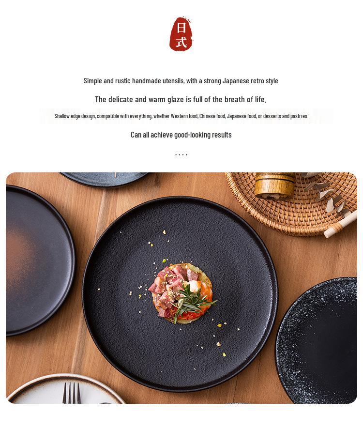 High-Grade Ceramic Steak and Pasta Plate - Elegant Tableware for Household and Hotel Use