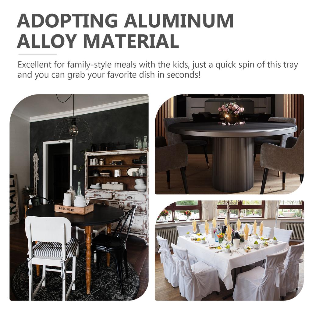 Professional Round Turntable Bearing Aluminum Alloy Material Sturdy Table Swivel Plate for Dining Room Meals Gift