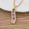 Nidin Moda Collana Arcobaleno Ciondoli Multicolore Gioielli Charms Collana a Catena Lunga Per Donna Bel Regalo per Festa di Compleanno