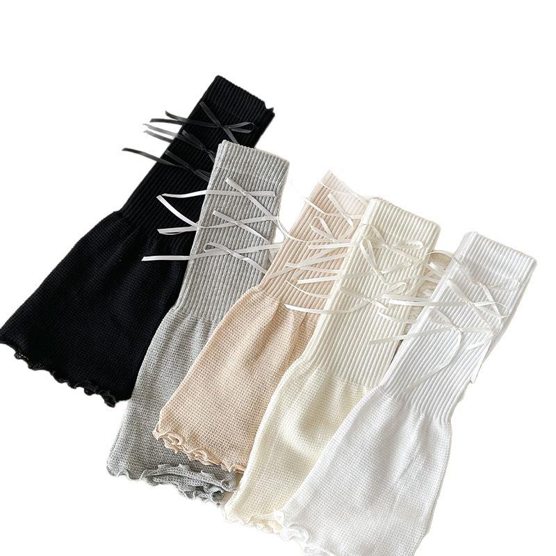 Y2K Summer Thin Women's Knee-High Socks - White, Leg-Shaping JK Style for Spring/Autumn