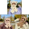 Winter Fashion Fluffy Bear Cap With Integrated Scarf And Mask For Casual Wear