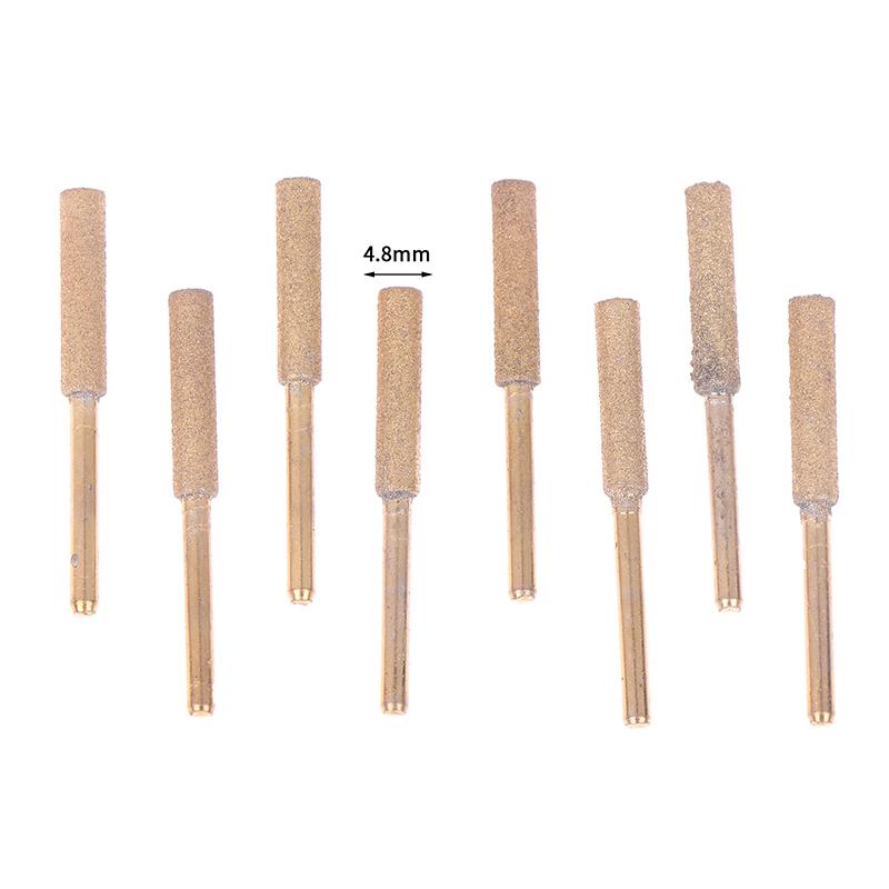 8Pcs Chainsaw Bits Titanium Plated Diamond Sharpener High Hardness Electric Chainsaw File 4/4.8/5.5Mm Chainsaw Sharpener Stone