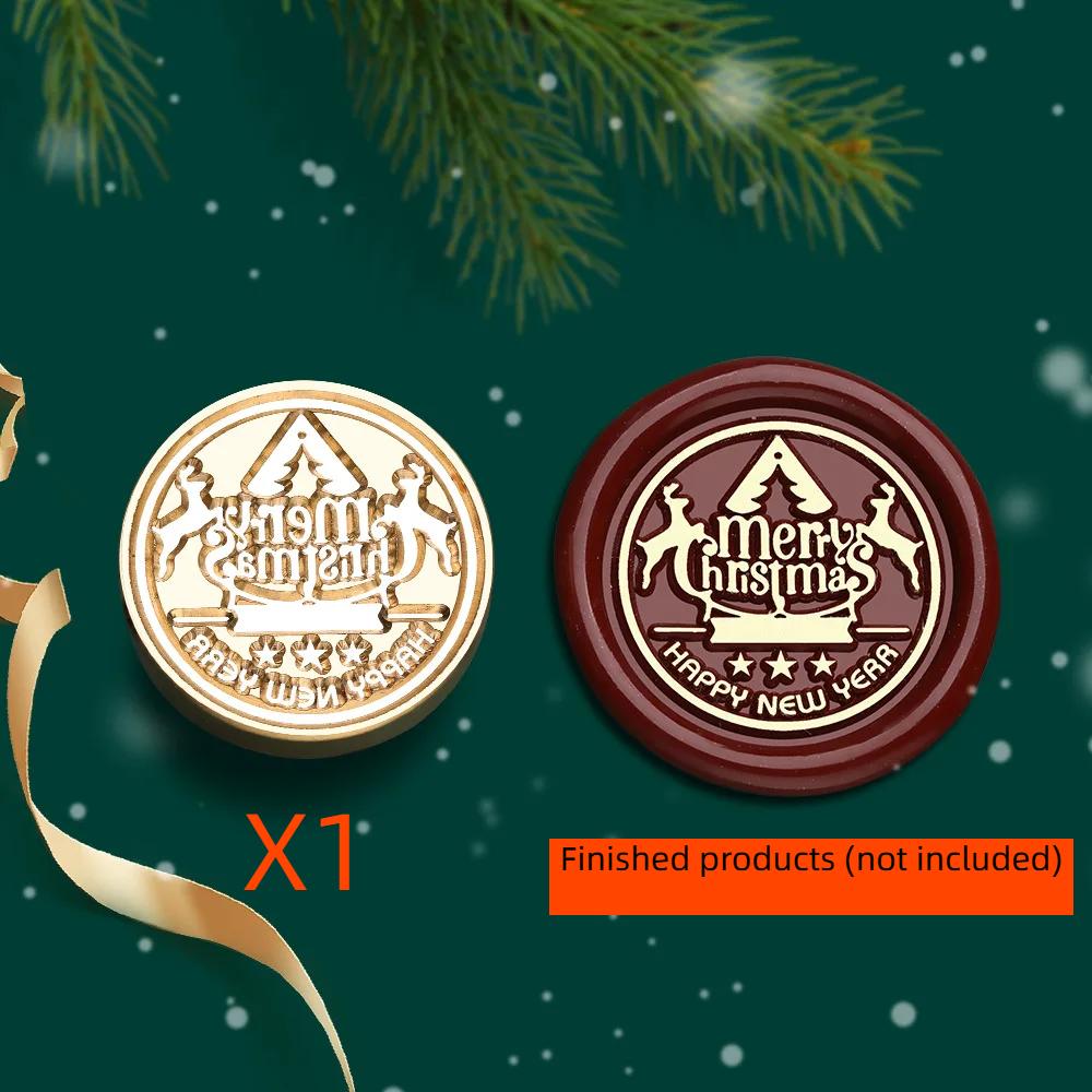 

2.5cm Christmas Series Wax Seal Stamps Vintage Merry Christmas Tree Snowflake Head DIY Festival Gift Wrapping Cards Scrapbooking