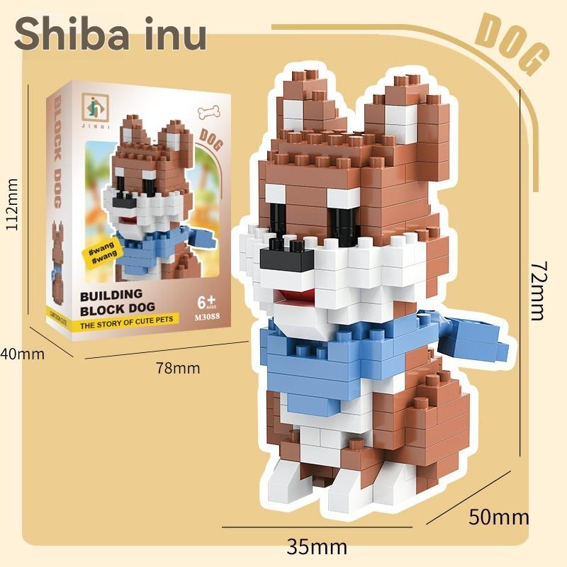 Creative Design 8 Styles Compact Dog Micro Assembling Modules Set Particles Cartoon Animal Model DIY Putting Together Bricks Kids Birthday