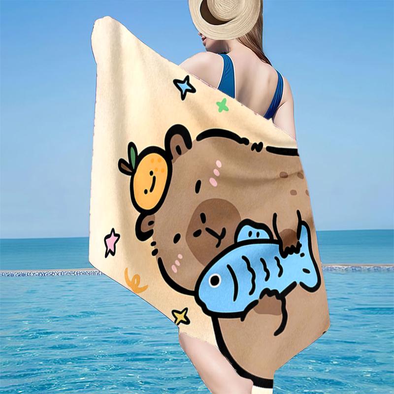 

Capybara Heart Love Greeting Beach Towel, Super Soft Microfiber, Gift for Her/Him, Birthday, for Pool, Beach, Travel, Home Decor Fan gifts 70cmx140cm(27x55inch)