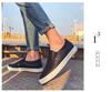 Men's White Casual Slip-On Leather Shoes – Elastic, Low-Top, Lightweight Rubber Flats for All Seasons.