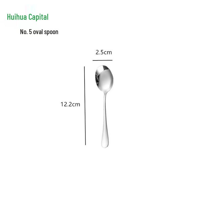 HUIHUADU 304 Stainless Steel 6-Piece Oval Spoon Set