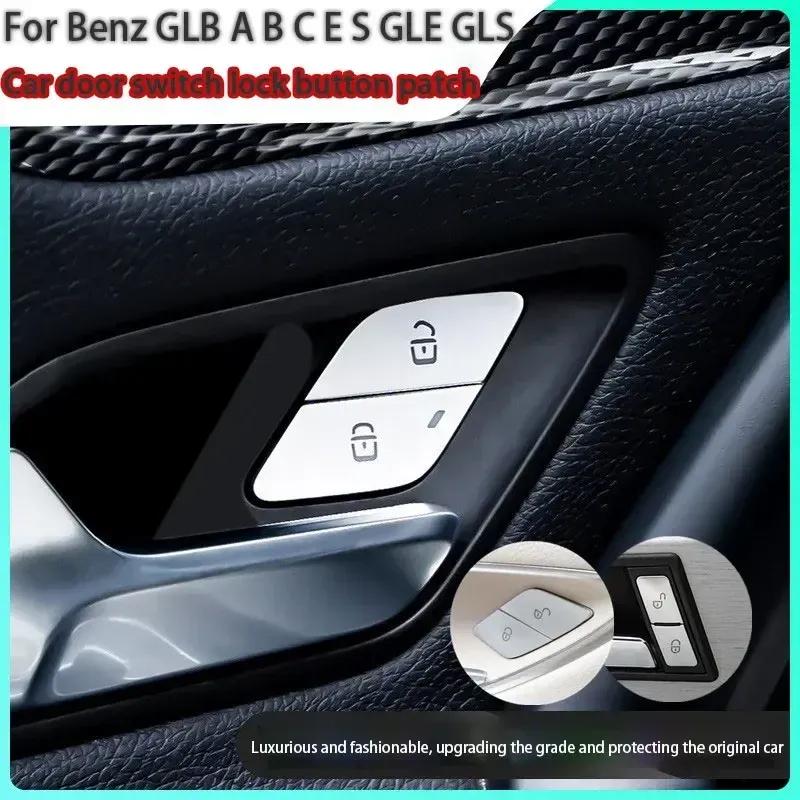 LHD RHD Car Interior Sticker For Mercedes Benz C E S Class GLC GLK GLB Central Door Lock Unlock Switch Button Cover Accessories