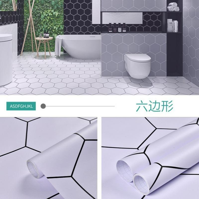 Kitchen, Bathroom, Non-slip Floor Stickers, Thickened Balcony Floor Wallpaper, Self-adhesive Waterproof Tile Stickers