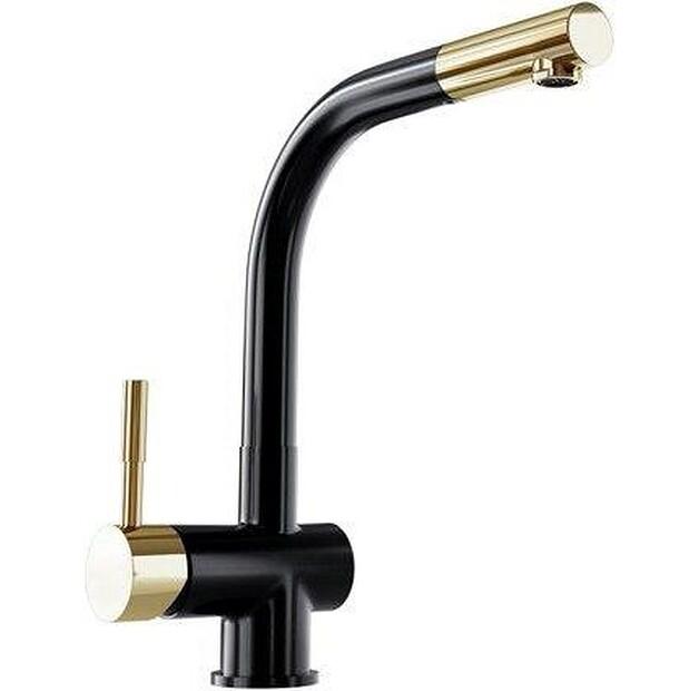 

Смеситель Globalo Lobio Black/Light Gold Ring