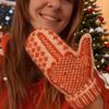 Knitted Winter Thermal Mittens Hidden Middle Finger Soft Warm Gloves The Naughty List Personality Gloves for Outdoor Ski Cycling