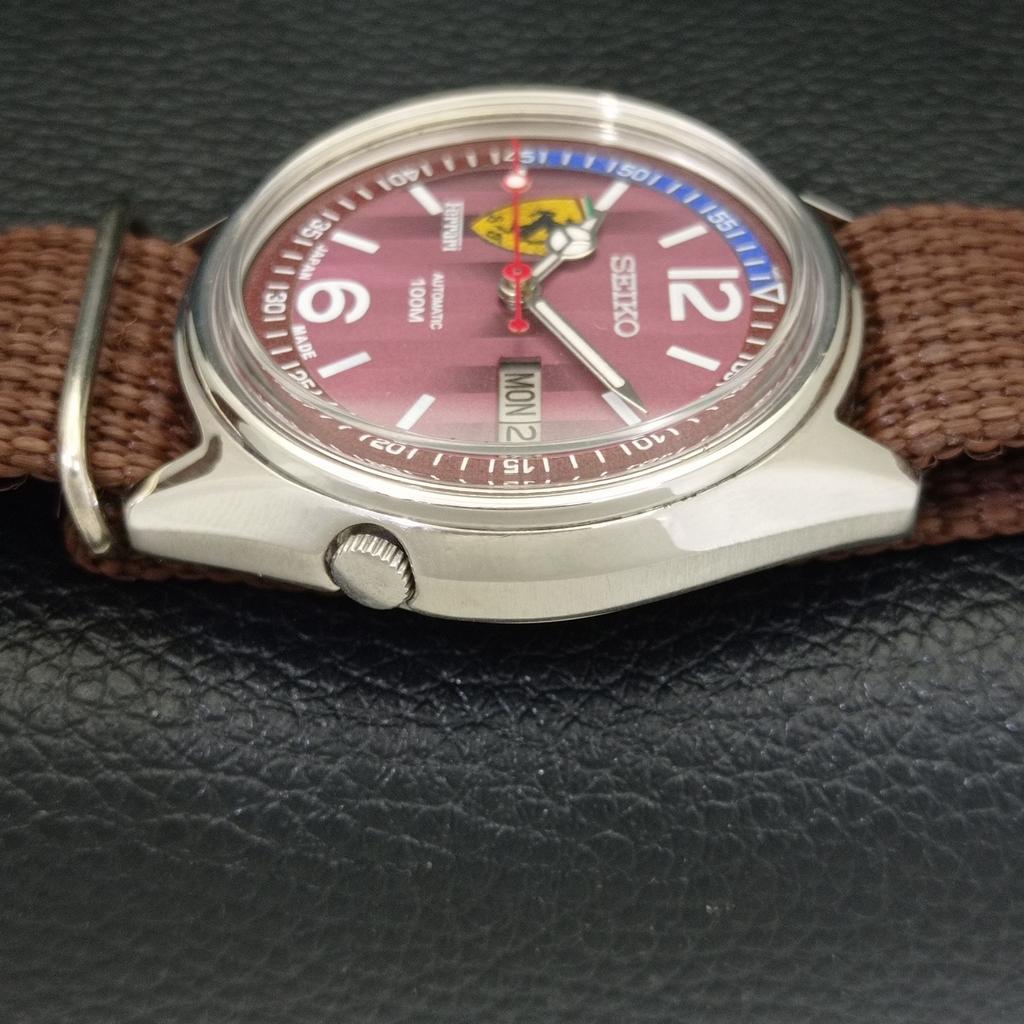 SEIKO AUTOMATIC VINTAGE JAPAN 7009A MENS FERRARI DIAL WATCH a700425-5 R203-a700425