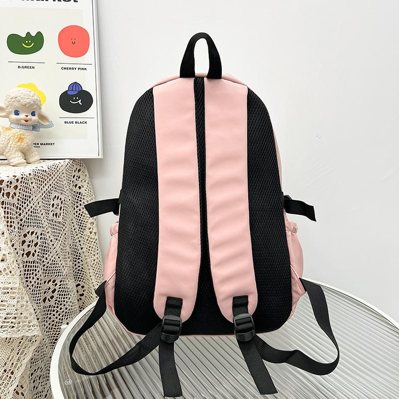 Three-Piece Backpack Set Color Contrast Large Capacity Student Schoolbag Women Backpack with Pen Bag