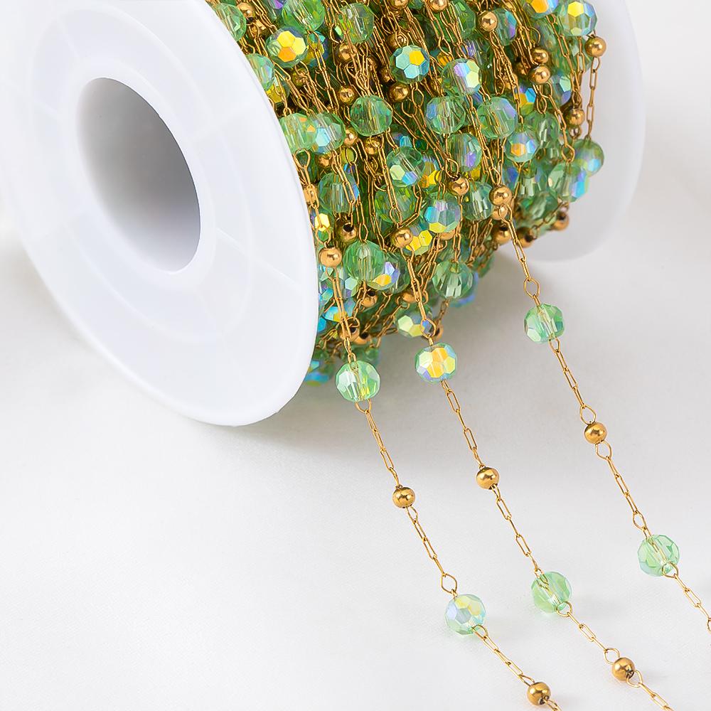 0.5meter 1meter Irregular Stone Beaded Chain Stainless Steel Elegant Necklaces Chains Boho Handmade Bracelets DIY Jewelry Making