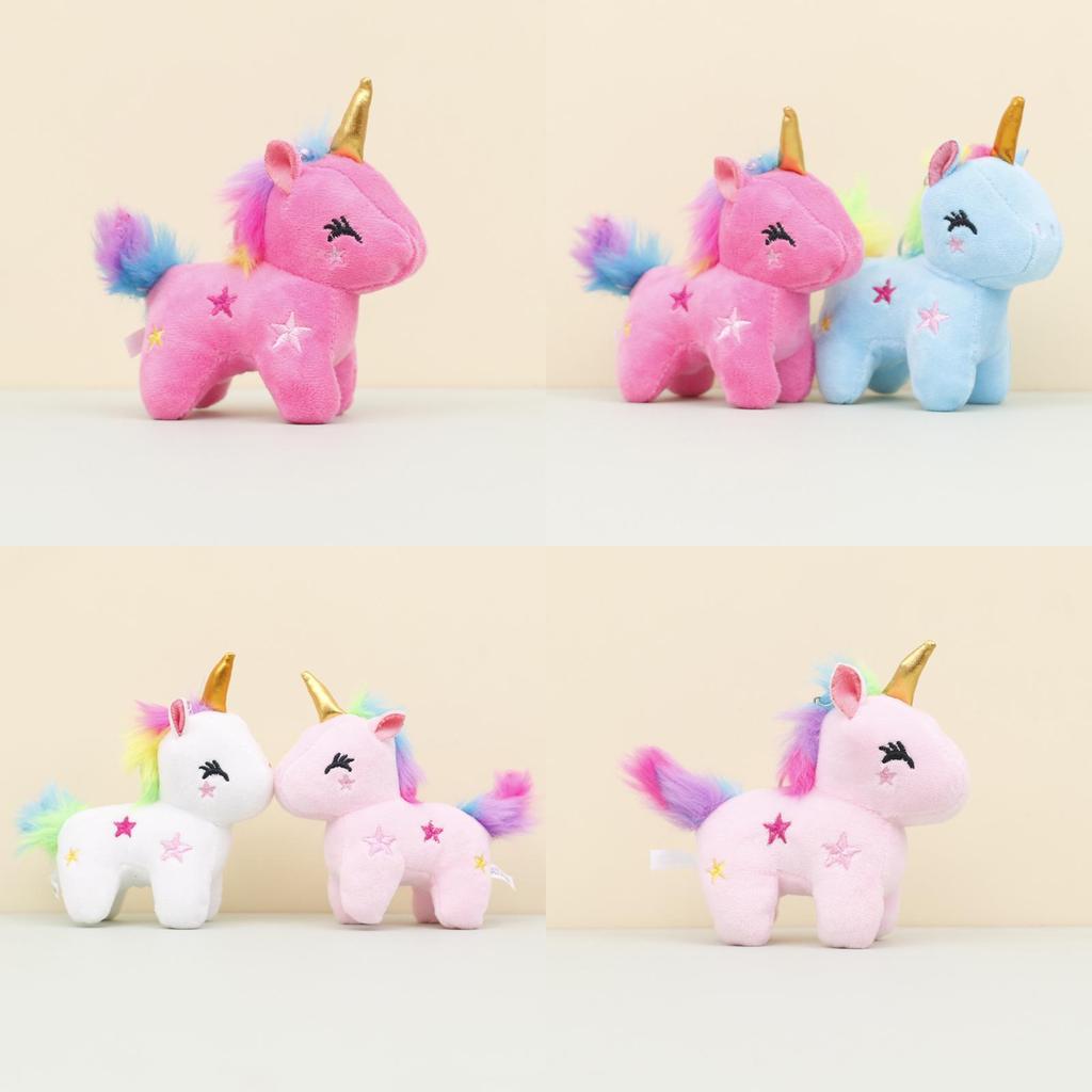 Adorable Unicorn Plush Keychain Cute Stuffed Animal Wedding Gift Bag Charm