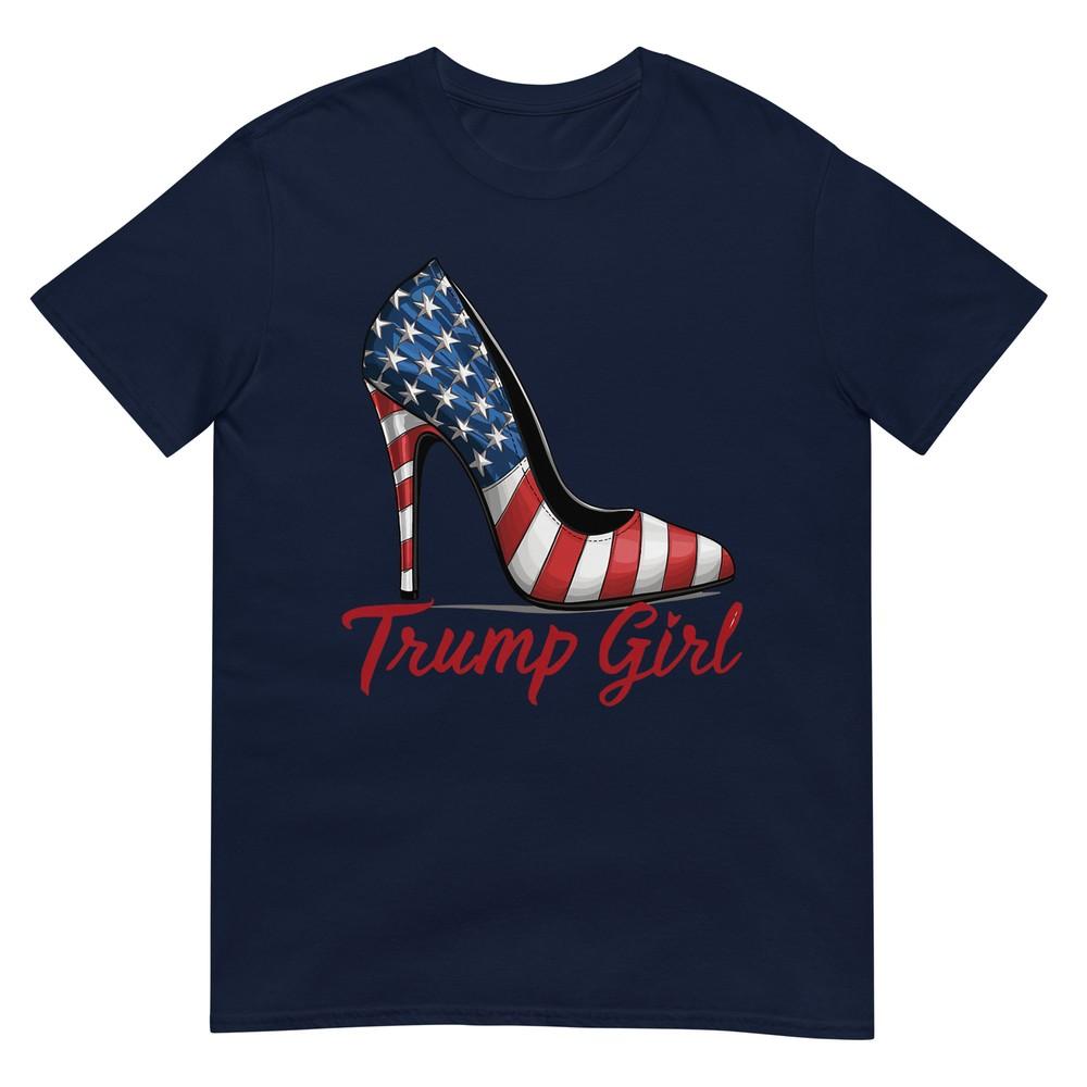 Trump Girl High Heel Stilettos American Flag Trump 2024 Tshirt S