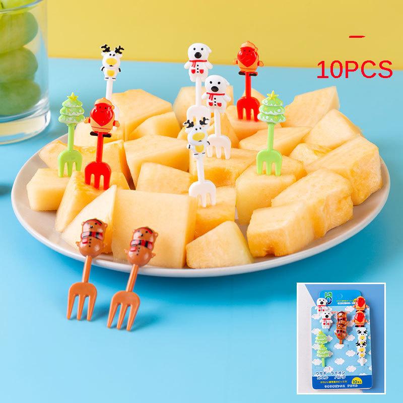 6/10pcs/set Animal Food Fruit Picks Forks Bento Lunch Box Decor Accessory For Kids Toothpick Lunches Party Decor