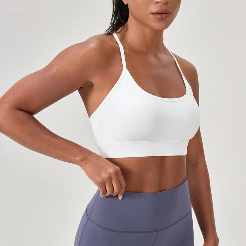 Womens Seamless Sport Bra With Y-Back Straps High Support Wireless Yoga Top Running Fitness Gym