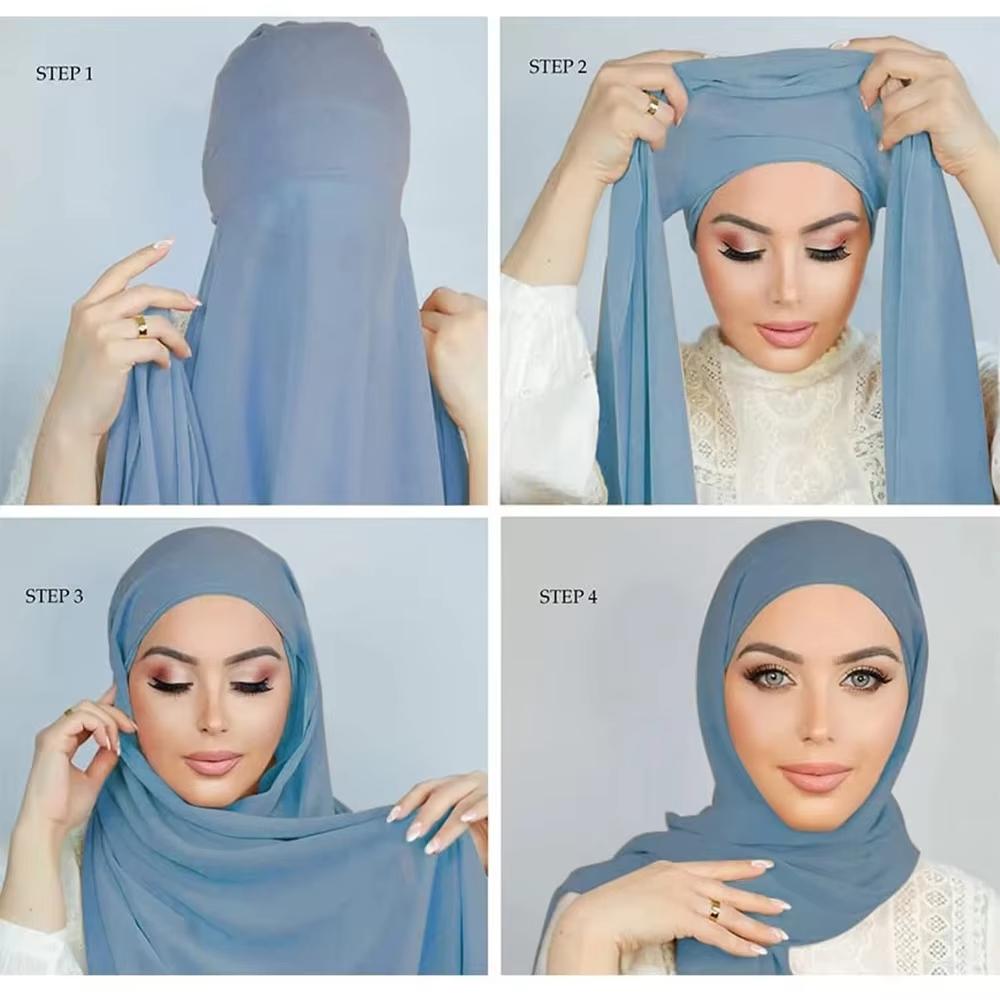 One Piece Hijab Ready To Wear Instant Bawal Instant Headscarf Instant for Muslim Women