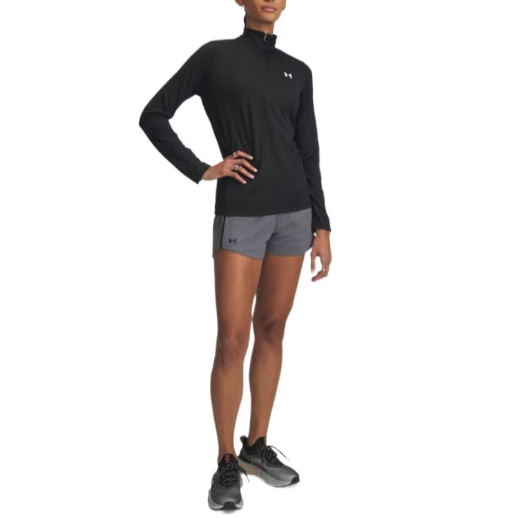 Under Armour Techplay Up Fashion Comfortable Trendy Simple Mid Waist Sports Shorts Women shorts Gray 1389882-025
