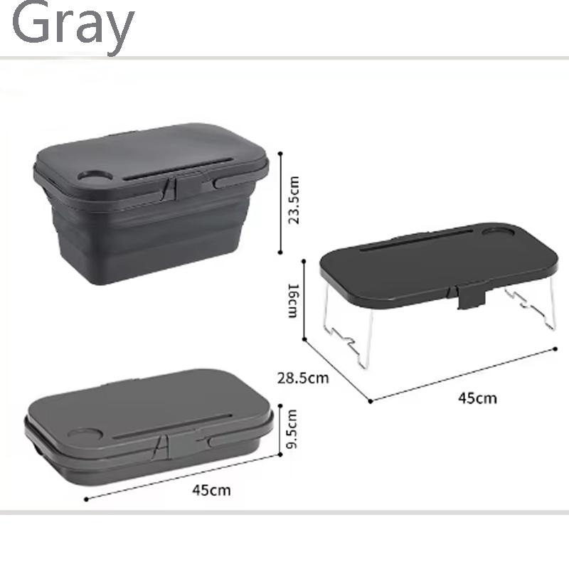 16L Foldable Camping Basket with Portable Table Durable Polypropylene Camping Storage Box Leak-Proof for Glamping, Beach