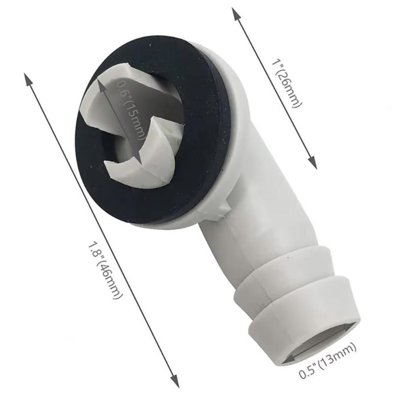 1Pc Air Conditioner Drain Connector Ac Drain Hose Plastic Elbow Rubber Ring Kit Anti-Defomed 1.5Cm Diameter Connector