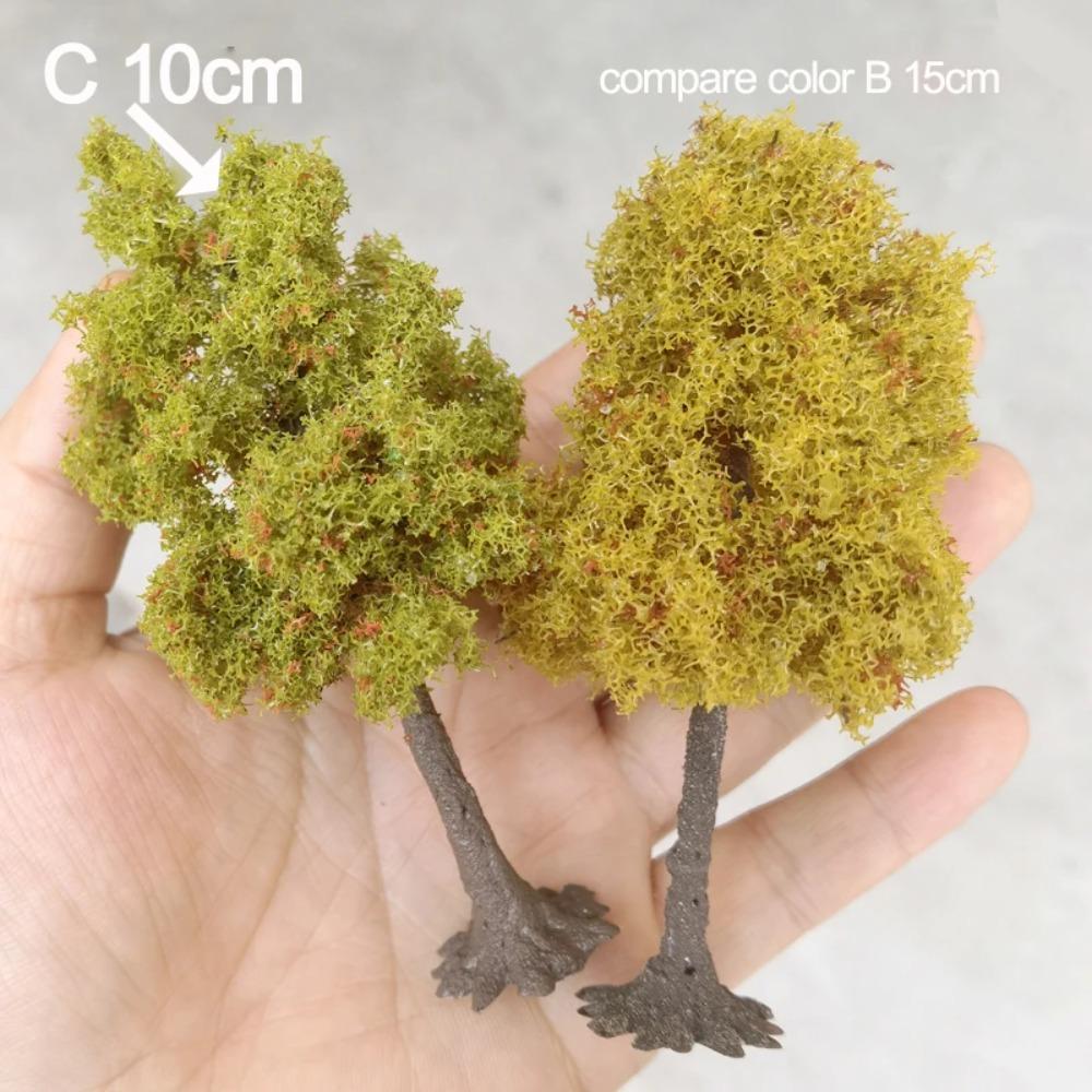 10-28cm Modelo de árvore de arame em miniatura boutique árvore verde para decoração de plataforma planta Modelo G/Ho/N escala trem ferrovia layout material