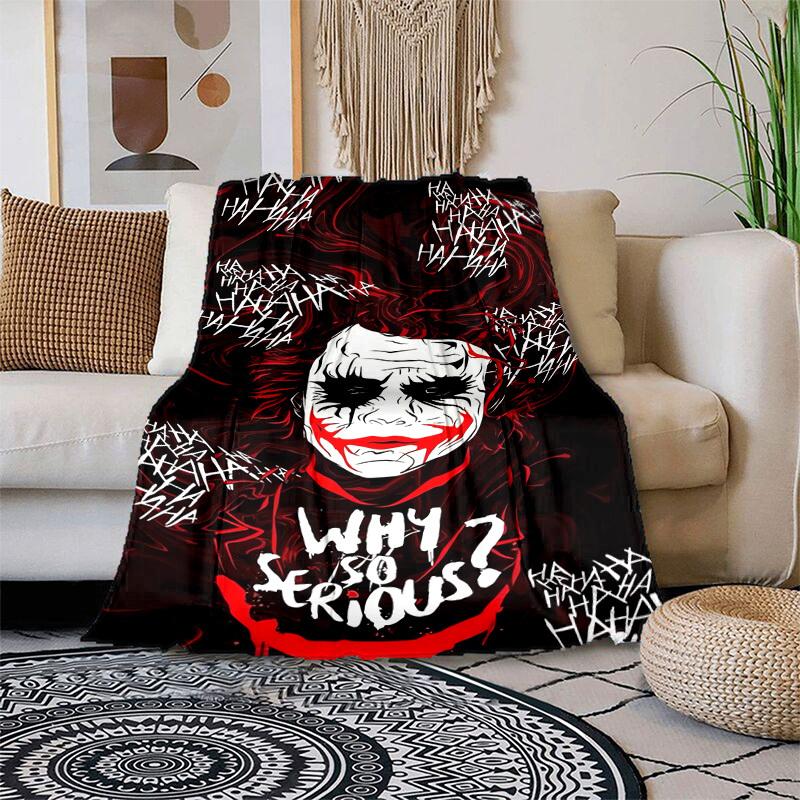 1pc Joker Why So Serious Cartoon Blanket,Portable Throw for Travel & Camping, All Season Cozy Blanket,Ideal Gift