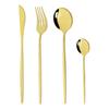 4 pz/set Oro Nero In Acciaio Inox Stoviglie Posate Da Tavola Coltello Colorato Forchetta Cucchiaino Posate Eco Friendly Per Il Partito