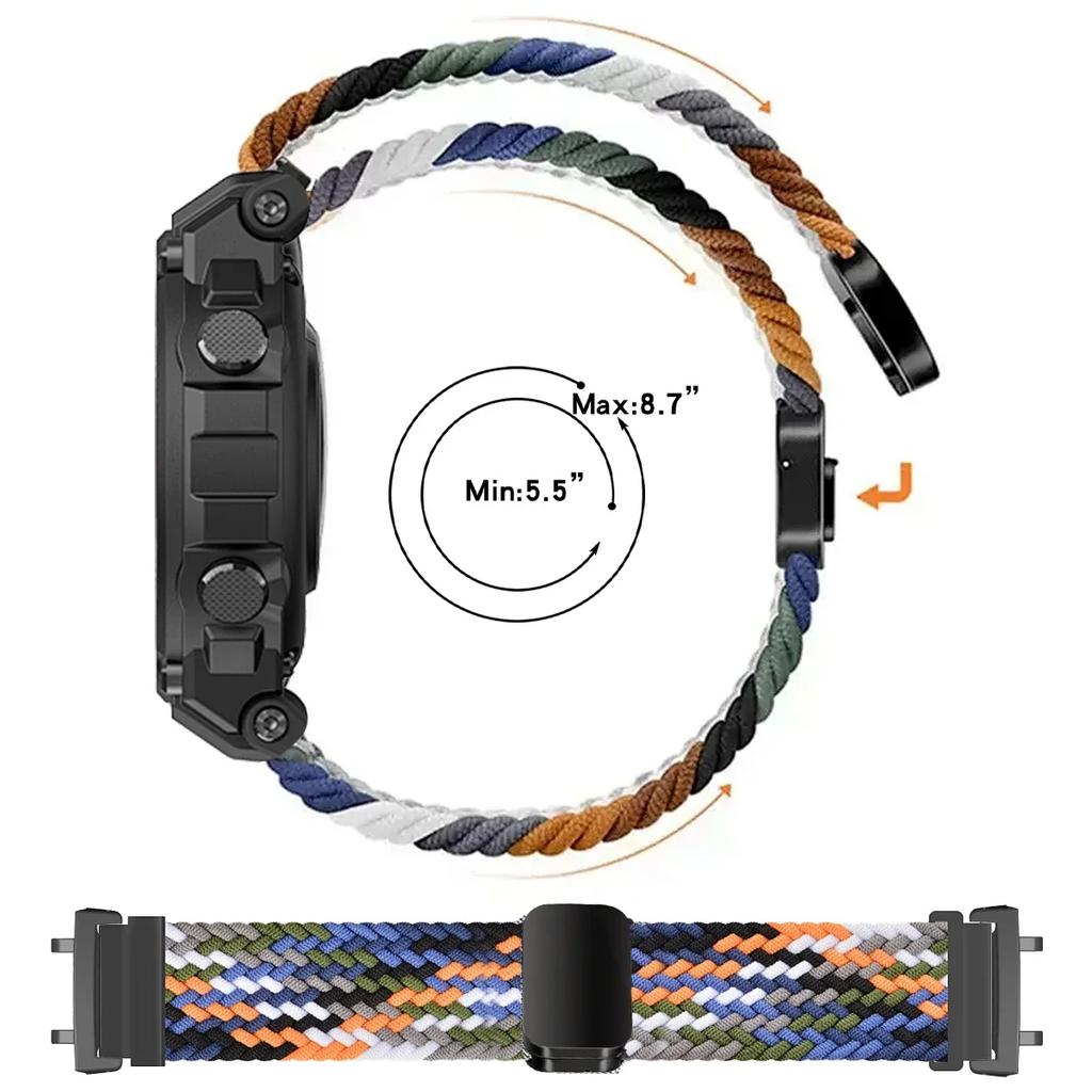 New Braided Loop Strap For Huami Amazfit T-Rex 2 3 Band Smart Watch Nylon Elastic Belts For Huami Amazfit T-Rex T RexPro Correa