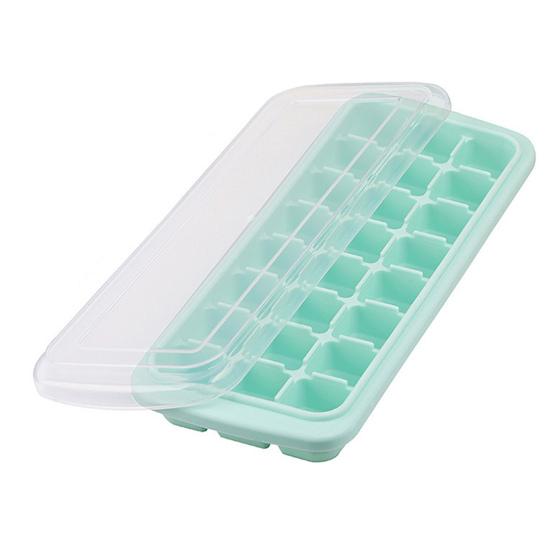 Ice Cube Tray Large Capacity with Cover Silicone 24 Grids Easy Release Ice Cube Trays Kitchen Tool