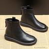 Padded Soft Sole Martin Boots Leather Flat Short Boots
