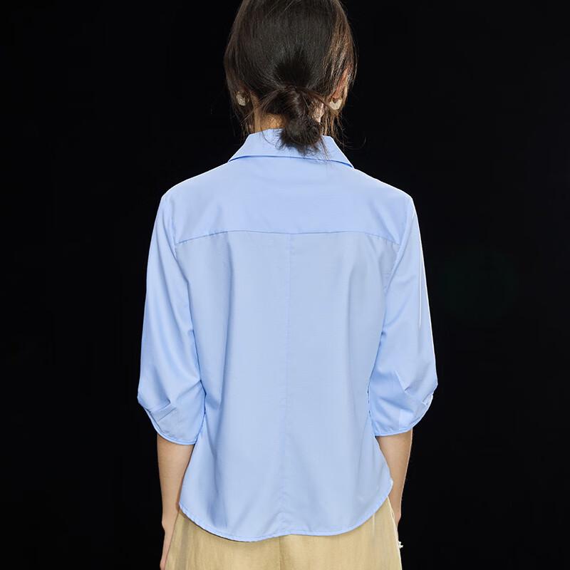 Modal Blend French Pleated Mid-Sleeve Blouse