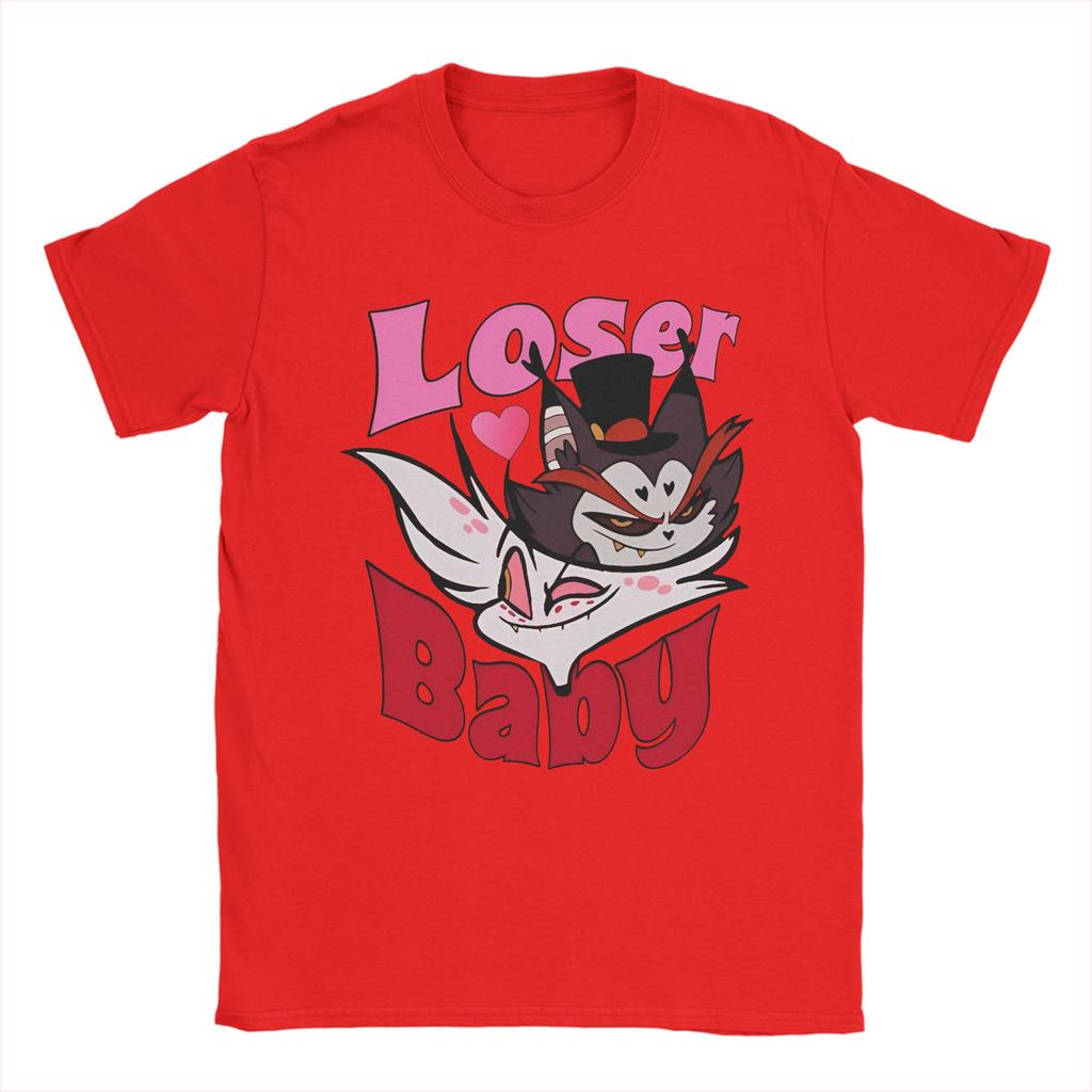 Men's T-Shirt Hazbins Hotels Double Trouble Grinning Casual Cotton Tee Shirt Short Sleeve  T Shirt Crewneck Clothing Plus Size