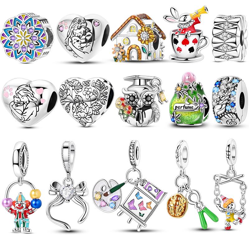 Kupfer-Anhänger für Damen Perlen Eule Joker Zeichenanhänger Passend für Original-Armband DIY Schmuck