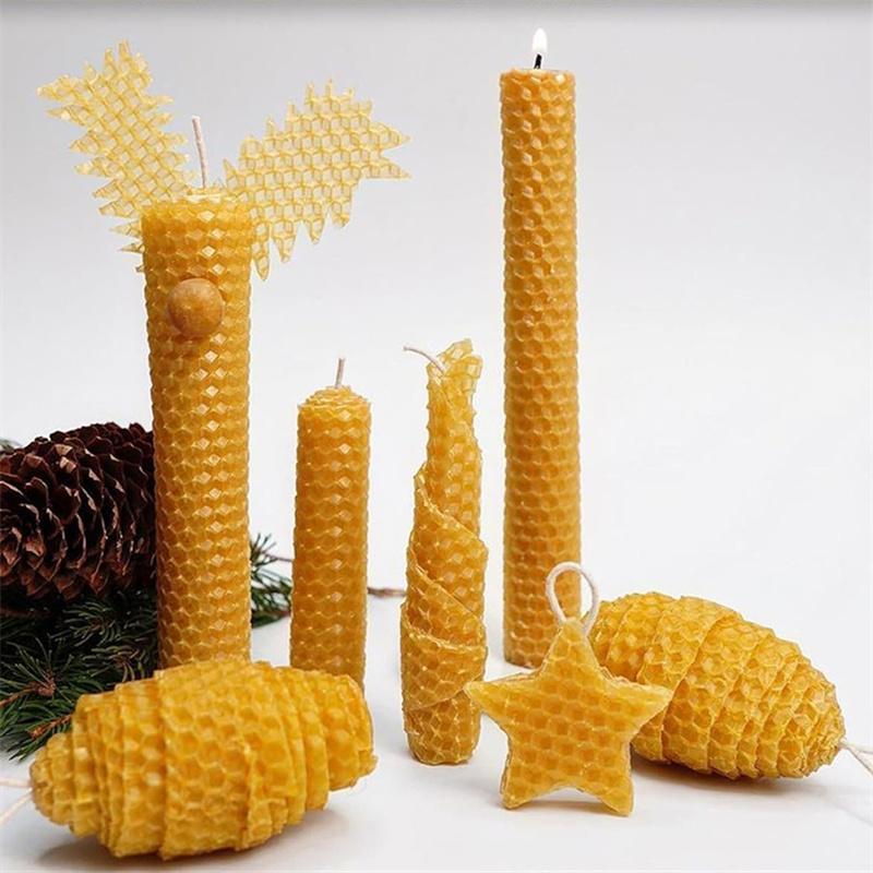 Kit de 12 Láminas Finas de Cera de Abeja Set para Velas Hechas a Mano con Panal de Abeja DIY Actividades Manuales Familiares Decoración para Cena a la Luz de Velas