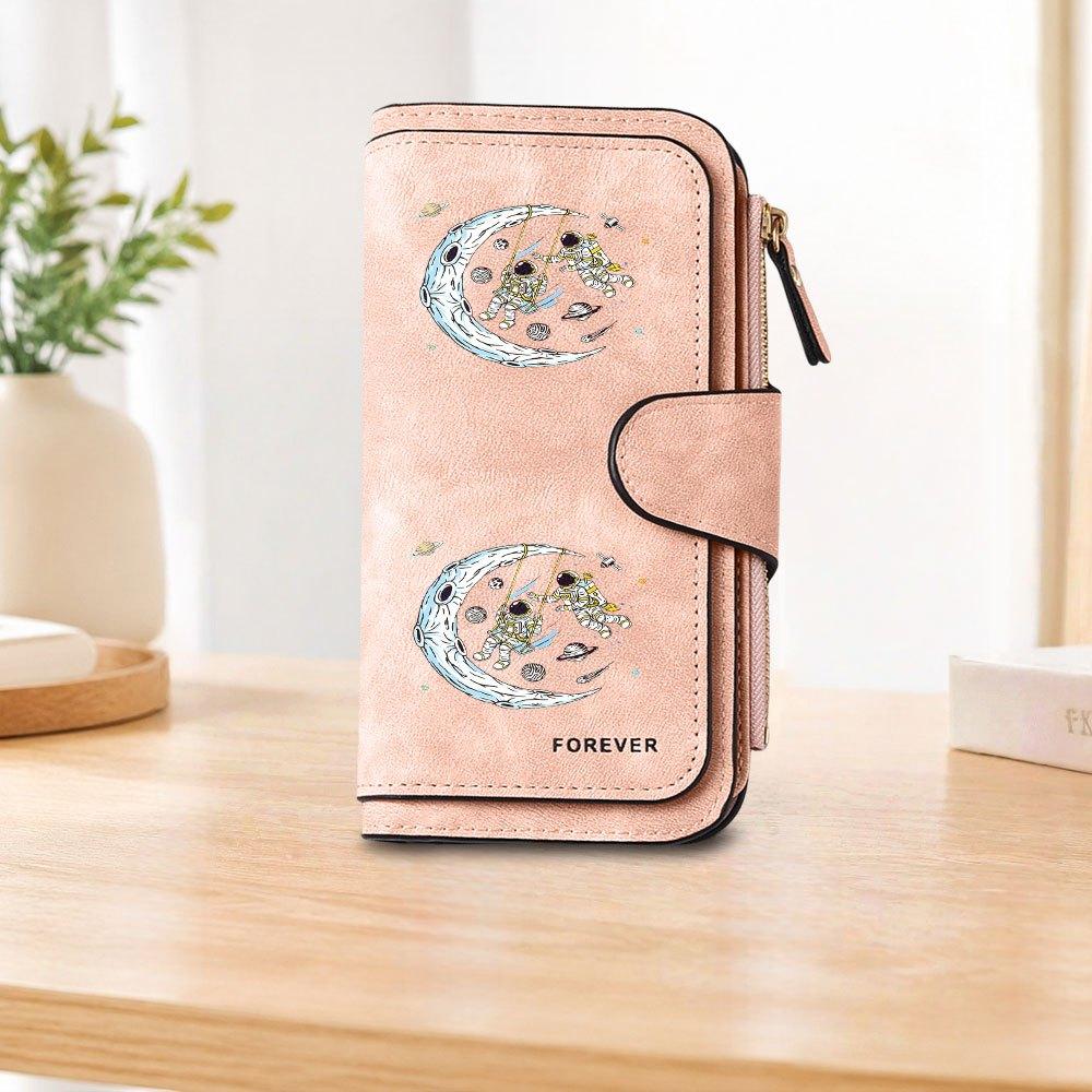 1pc Astronaut Swing Long Zipper Wallet, Large Capacity Card Holder, Unisex Clutch Bag, Fashionable Zipper Coin Purse, Suitable for Daily Use, A Great