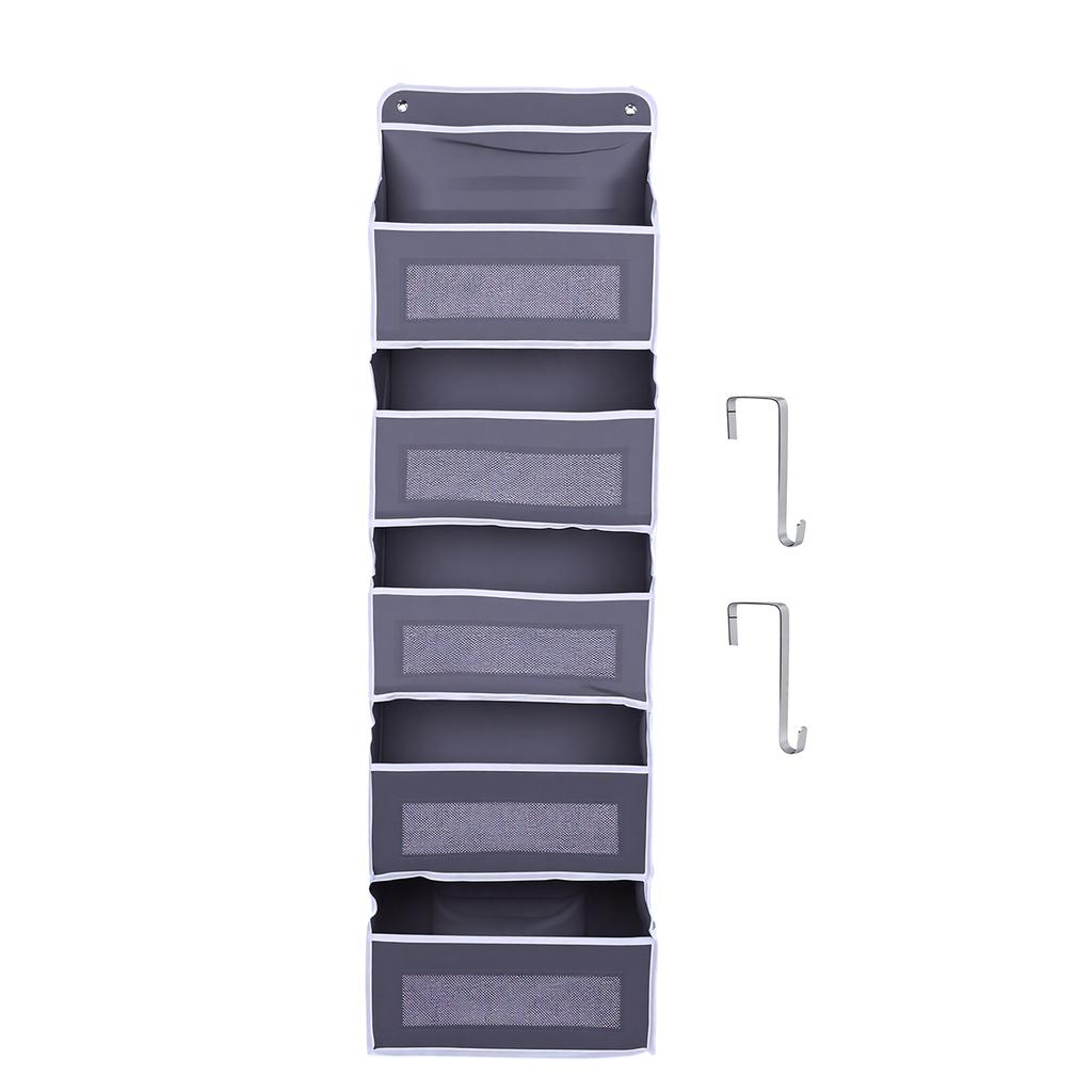 5 Tier Over The Door Organizer Large Capacity Behind Door Storage with 5 Spacious Pockets and 13 Mesh Pockets
