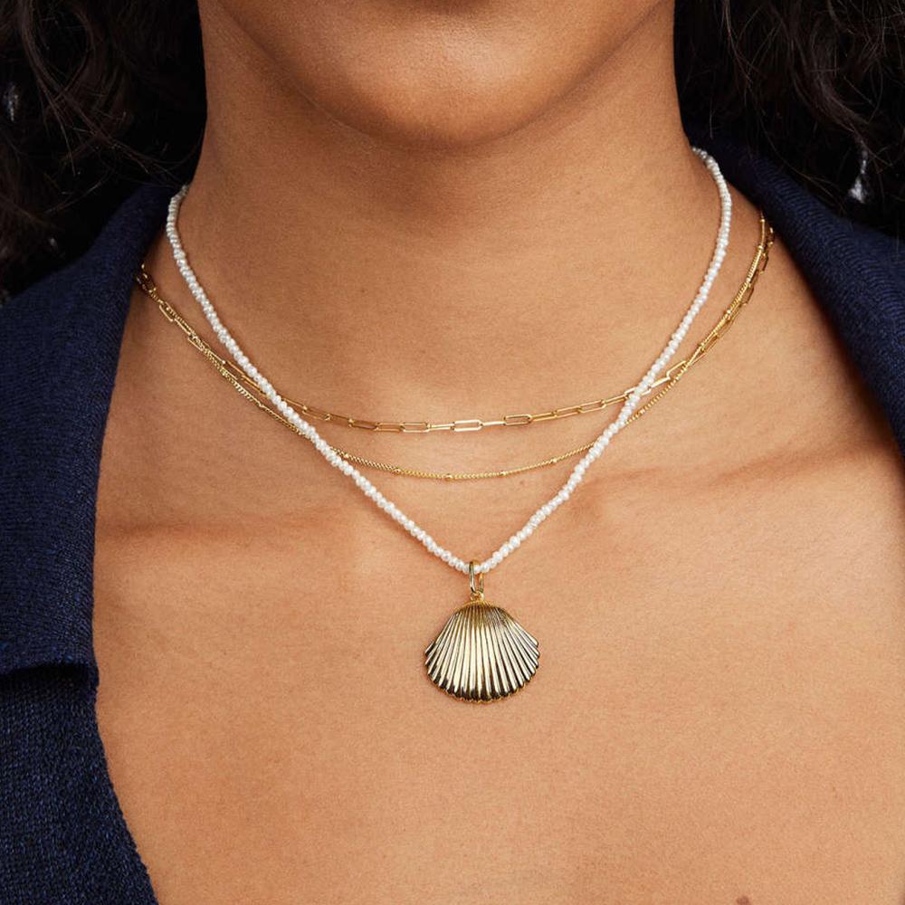 Trend Elegant Jewelry Wedding Baroque Pendant Necklace For Women Imitation Pearl Geometry Chain Choker Necklace N0450