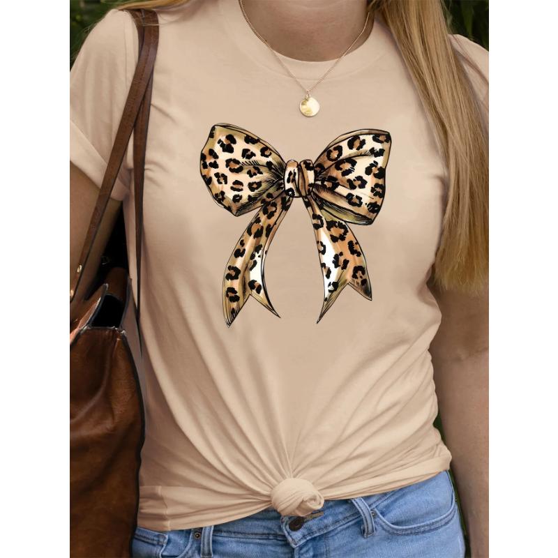 Women's Casual Round Neck Short Sleeve Olive Green Football Letter Print T-Shirt