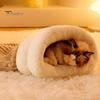 Katzen-Winterschlafsack, Plüsch, warmes Katzenbett, Höhle, 360-Grad-Wickel, Katzen-Wärmekissen, Schlafsack für kleine Hunde und Katzen