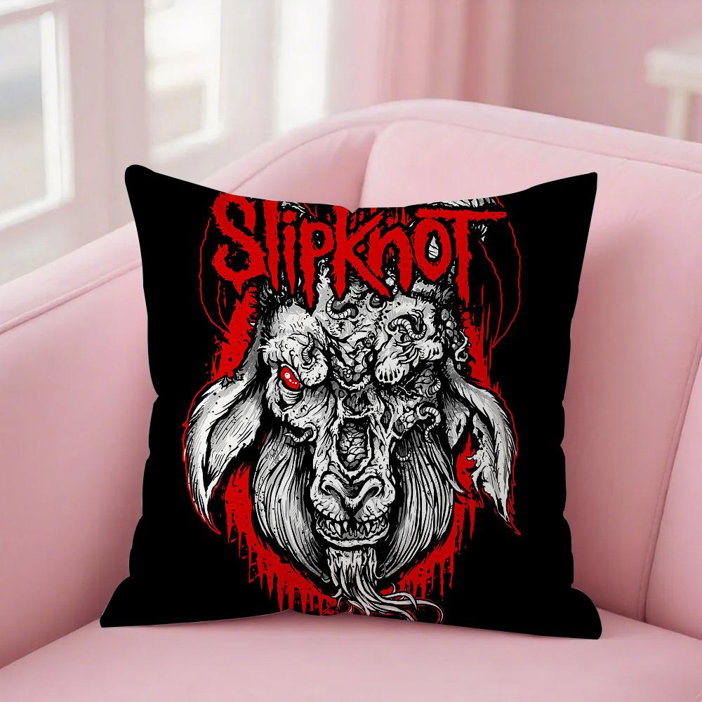 

Slipknots Band Pillow Case Square Double-Sided Printing Short Plush Sofa Cushion Cover Bedroom Bedside Pillow 12x12Inch