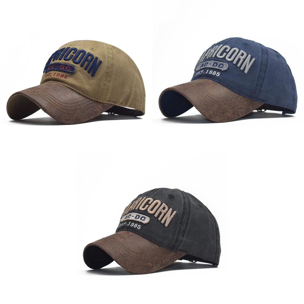Cap Duck Tongue Pu Splicing Distressed Cotton Baseball Cap 3d Letter Embroidery