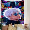 "White-Haired Anime Character Tapestry" Patterned Tapestry Decorative Wall Hanging, Home Bedroom Living Room Decor