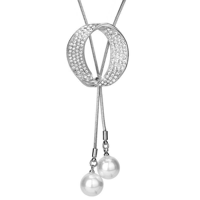 High-End Women's Geometric Circle Sweater Chain – European & American Style