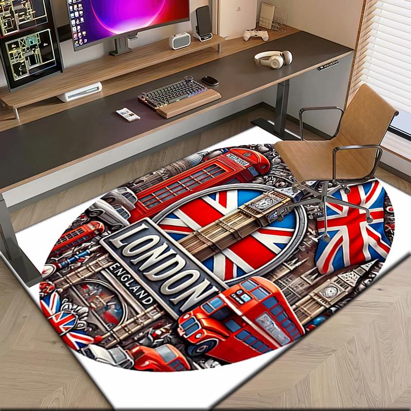 1pc British Empire London England Carpet Rug for Living Room Bedroom Home Sofa Decoration,Kids Play Non-slip Floor Mat