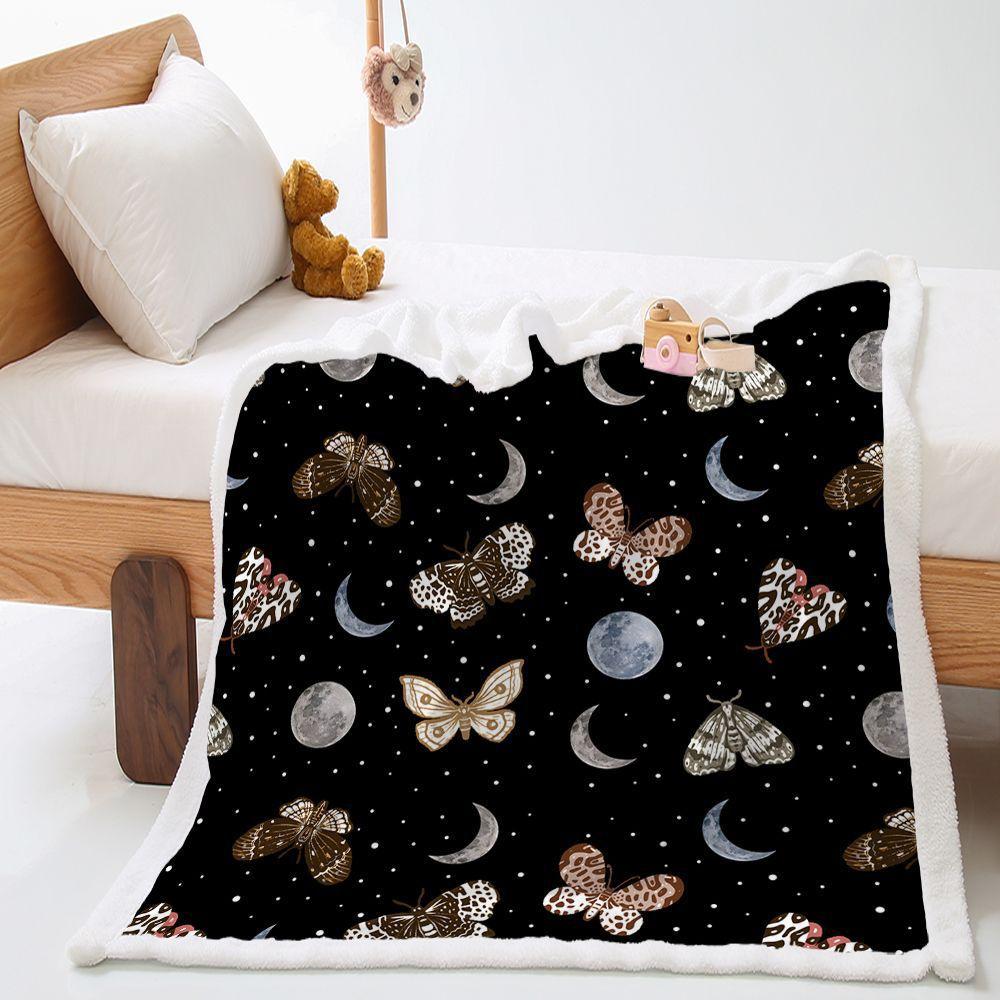 Blanket Butterfly Personality Digital Printing Lamb Fleece Crystal Fleece Blanket